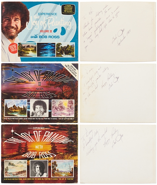 Bob Ross Signed Three Volume Book Set, ''Experience the Joy of Painting with Bob Ross'' -- All 3 Volumes Signed by Ross