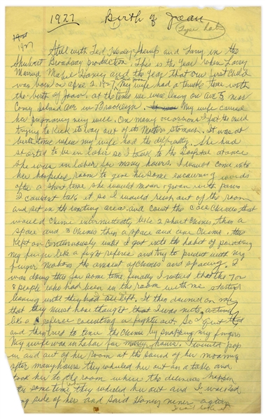 Lot Detail - Moe Howard's Handwritten Manuscript Created for His ...