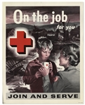 Vintage Red Cross On the Job Poster