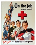 1957 On the Job Red Cross Campaign Poster