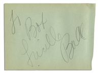 Lucille Ball Large and Rare Full Signature, To Bob / Lucille Ball
