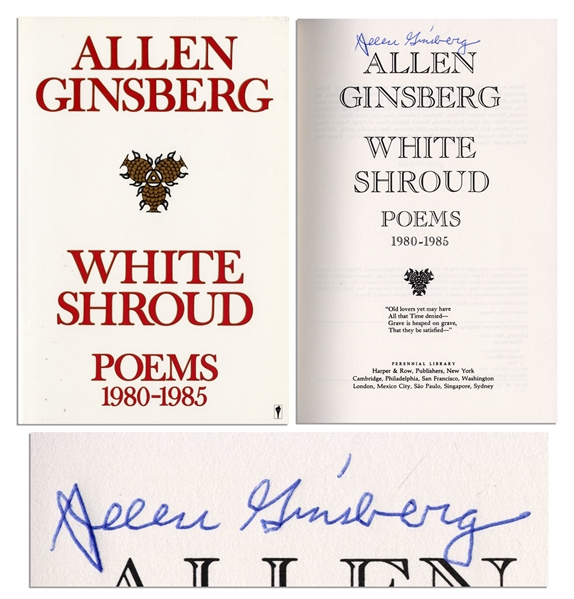 Allen Ginsberg Signed Book of Poetry, White Shroud