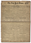 WWII New York Times Newspaper From 6 August 1945 -- The Day the Atom Bomb Was Dropped on Hiroshima