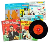 Bob Keeshan Personally Owned Lot of 6 Captain Kangaroo Audio Records -- 45s From 1957 & 1959 Including Theme Song