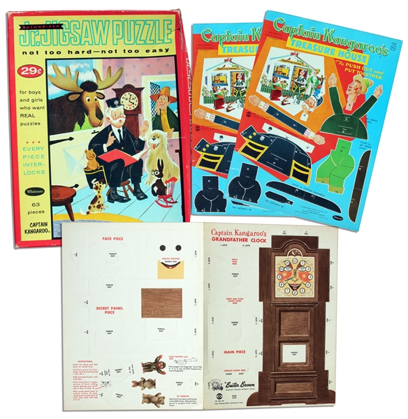 Bob Keeshan Personally Owned ''Captain Kangaroo'' Puzzle & Unused Treasure House Paper Doll Sets From as Early as 1956