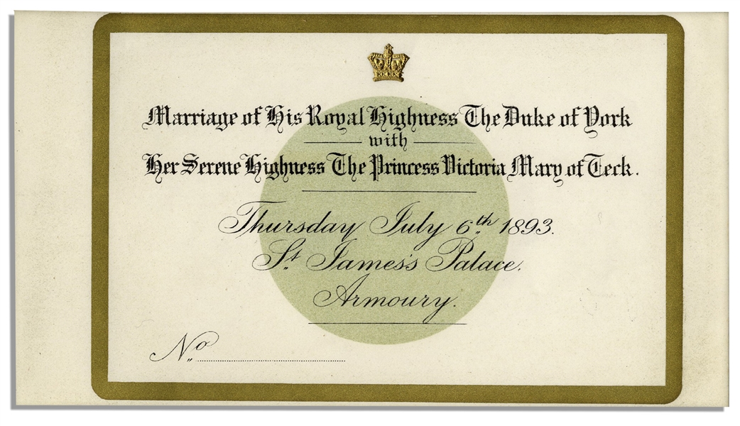 King George V Wedding Invitation