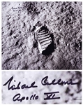 Michael Collins Signed 20 x 16 Photo of the Footprint Upon the Moon