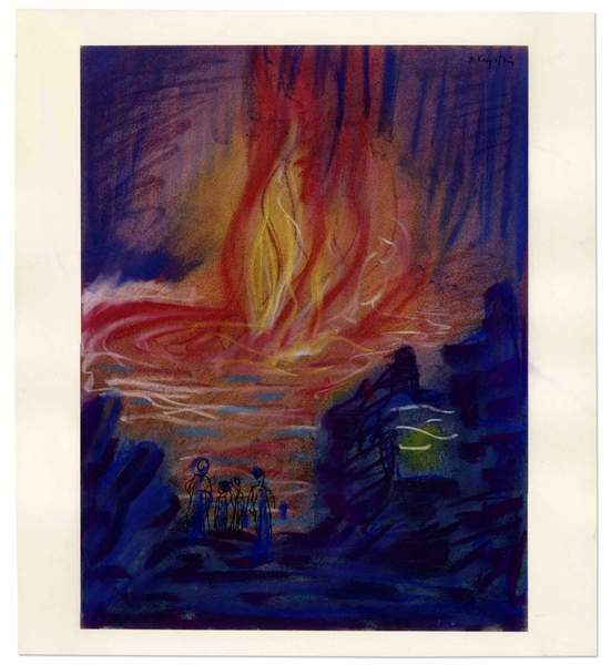Bernard Krigstein Large Artwork of the Volcano on the Big Island of Hawaii
