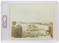 Original 10 x 8 Photo of John F. Kennedy Riding in a Motorcade, Taken by Cecil W. Stoughton in Houston the Day Before the Assassination -- Encapsulated & Authenticated by PSA as Type I Photograph