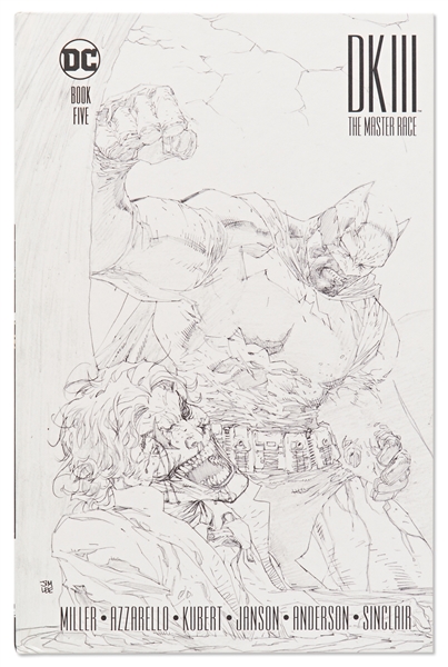 Frank Miller Hand-Drawn & Signed Batman Sketch -- Within Book Five of ''The Dark Knight III: The Master Race''