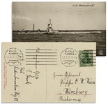 Johannes Stark Postcard Signed During World War I -- Stark, a Notorious German Nationalist, Sends a Postcard of a German U-Boat