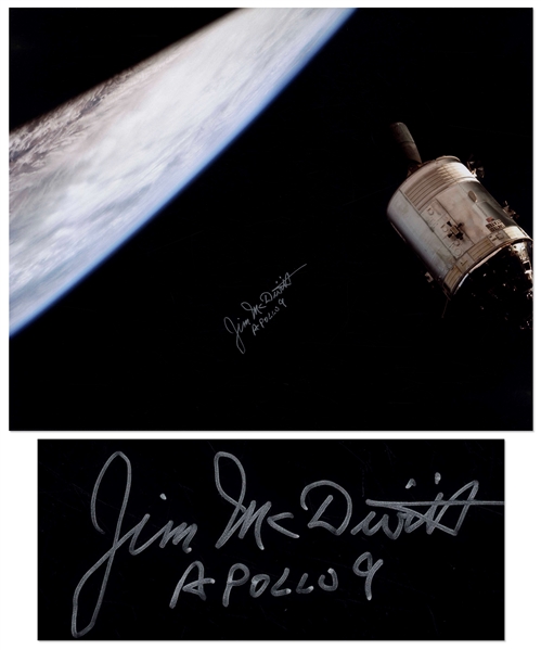 James McDivitt Signed 20'' x 16'' Photo From the Apollo 9 Mission
