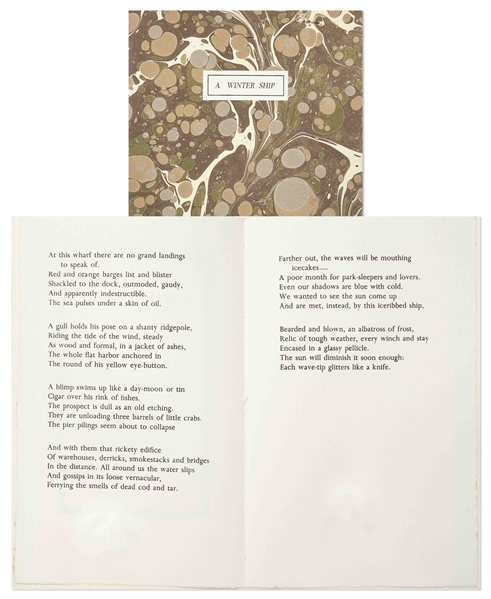 First Edition of Sylvia Plaths Poem A Winter Ship -- One of Only 60 Copies Extant, Personally Owned by Sylvia Plath
