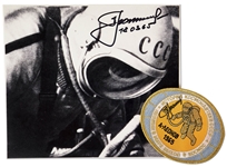 Alexei Leonov Signed Photo and Mission Patch From Voskhod 2 Where Leonov Made the First Spacewalk