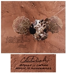 Apollo 16 Moonwalker Charlie Duke Signed 20 x 16 Photo of the Phoenix Lander on Mars -- The human spirit wants to go to Mars...