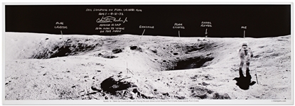 Charlie Duke Signed 35 Panoramic Photo of the Lunar Surface During the Apollo 16 Mission