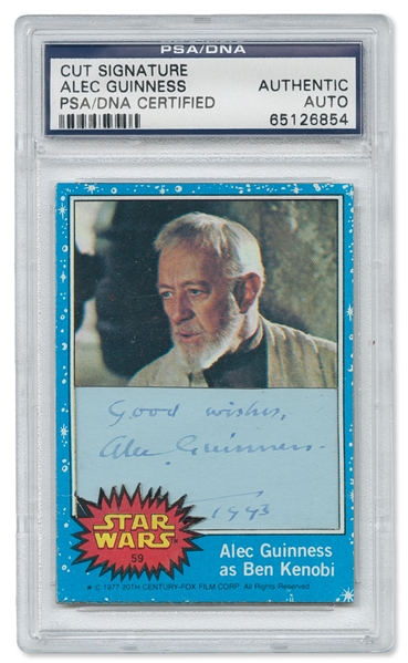 Alec Guinness Signed ''Star Wars'' Card #59 -- Encapsulated by PSA/DNA