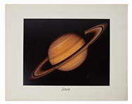 NASA Large Format Photograph of Saturn -- Measures 14 x 11 on a 20 x 16 Presentation Mat Board