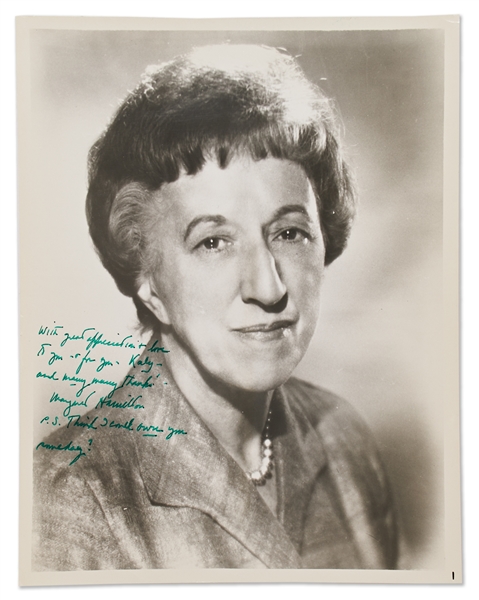 Margaret Hamilton Signed 8'' x 10'' Photo -- ''Think I could own you someday?''