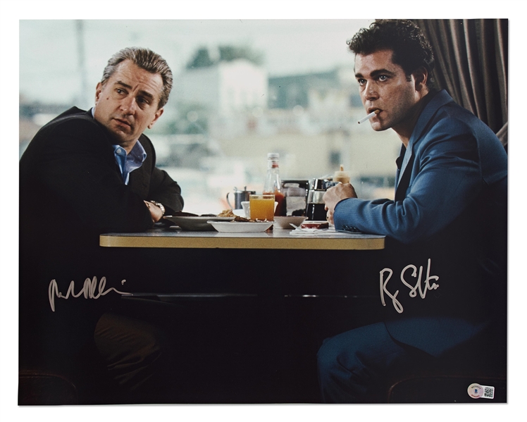 Robert De Niro & Ray Liotta Signed 20'' x 16'' Photo from ''Goodfellas'' -- With Beckett Hologram Obtained from the Recent KLF Sports Private Signing
