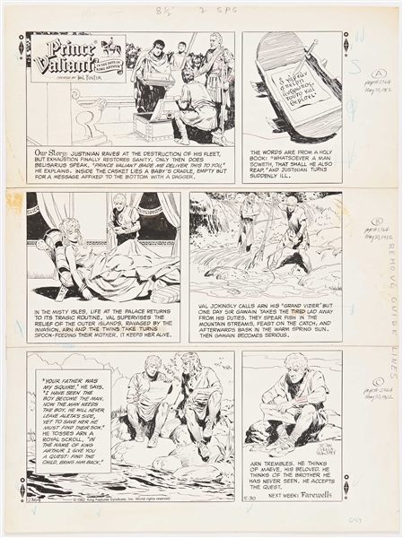 John Cullen Murphy ''Prince Valiant'' Sunday Comic Strip Original Artwork -- #2364 Dated 30 May 1982