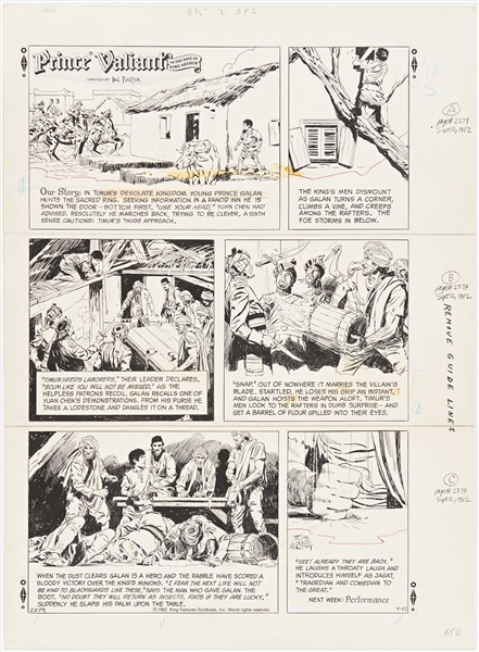 John Cullen Murphy ''Prince Valiant'' Sunday Comic Strip Original Artwork -- #2379 Dated 12 September 1982