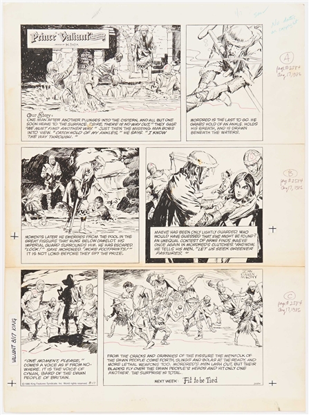 John Cullen Murphy ''Prince Valiant'' Sunday Comic Strip Original Artwork -- #2584 Dated 17 August 1986