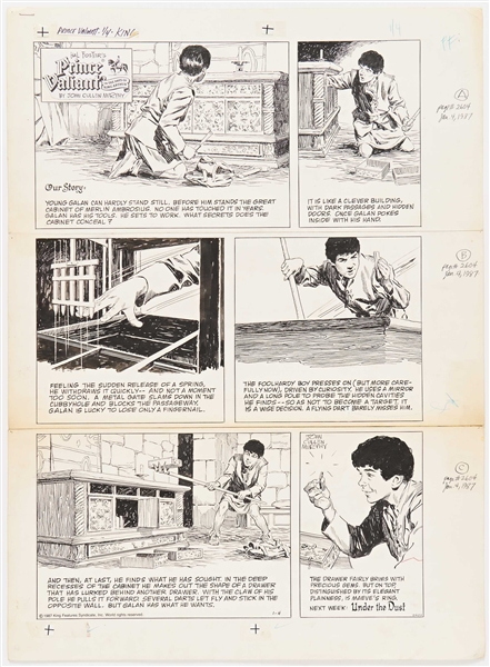 John Cullen Murphy ''Prince Valiant'' Sunday Comic Strip Original Artwork -- #2604 Dated 4 January 1987