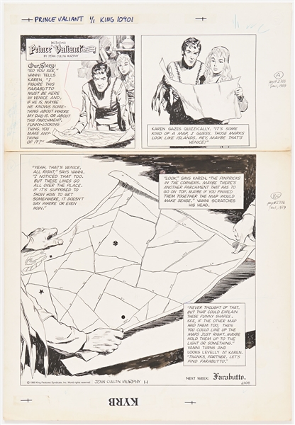 John Cullen Murphy ''Prince Valiant'' Sunday Comic Strip Original Artwork -- #2708 Dated 1 January 1989
