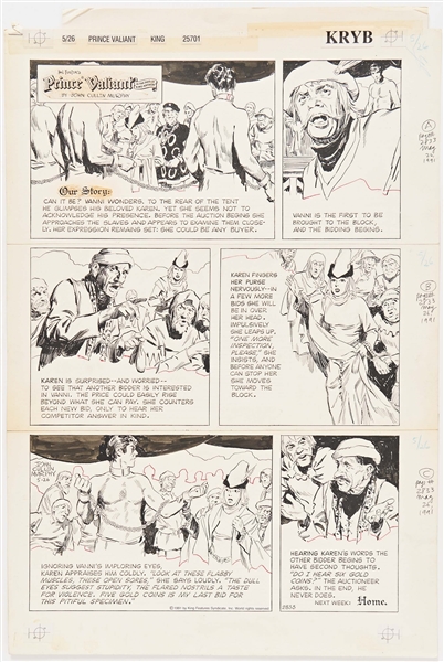 John Cullen Murphy ''Prince Valiant'' Sunday Comic Strip Original Artwork -- #2833 Dated 26 May 1991