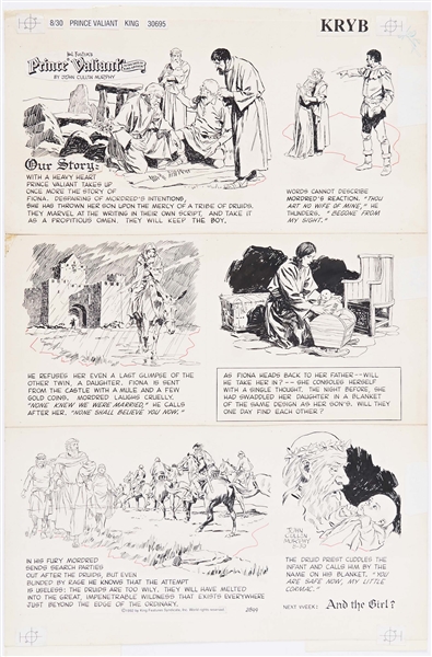 John Cullen Murphy ''Prince Valiant'' Sunday Comic Strip Original Artwork -- #2899 Dated 30 August 1992