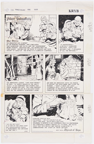 John Cullen Murphy ''Prince Valiant'' Sunday Comic Strip Original Artwork -- #2945 Dated 18 July 1993