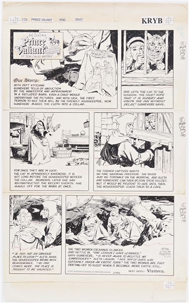 John Cullen Murphy ''Prince Valiant'' Sunday Comic Strip Original Artwork -- #2946 Dated 25 July 1993