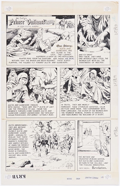 John Cullen Murphy ''Prince Valiant'' Sunday Comic Strip Original Artwork -- #2947 Dated 1 August 1993