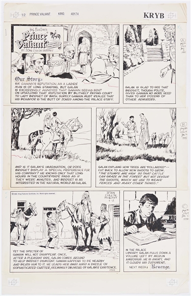 John Cullen Murphy ''Prince Valiant'' Sunday Comic Strip Original Artwork -- #2969 Dated 2 January 1994