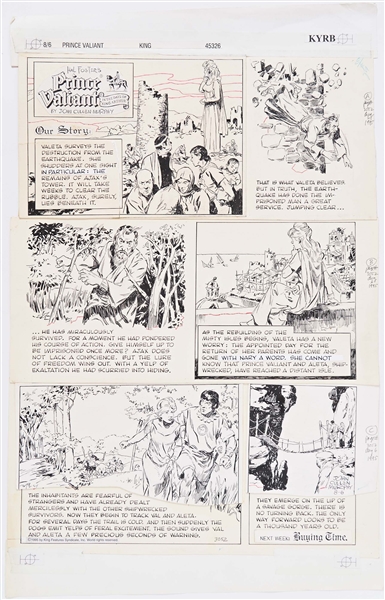 John Cullen Murphy ''Prince Valiant'' Sunday Comic Strip Original Artwork -- #3052 Dated 6 August 1995