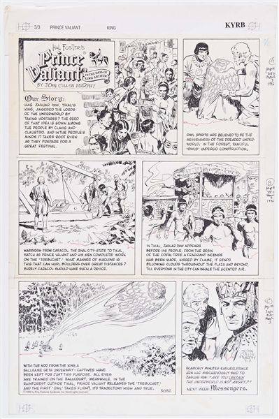 John Cullen Murphy ''Prince Valiant'' Sunday Comic Strip Original Artwork -- #3082 Dated 3 March 1996
