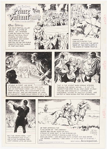 John Cullen Murphy ''Prince Valiant'' Sunday Comic Strip Original Artwork -- #3096 Dated 9 June 1996