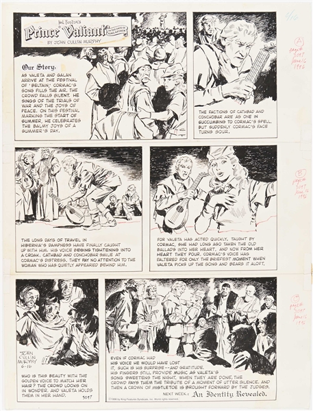 John Cullen Murphy ''Prince Valiant'' Sunday Comic Strip Original Artwork -- #3097 Dated 16 June 1996