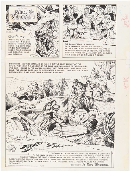 John Cullen Murphy ''Prince Valiant'' Sunday Comic Strip Original Artwork -- #3124 Dated 22 December 1996