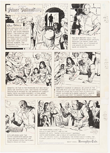 John Cullen Murphy ''Prince Valiant'' Sunday Comic Strip Original Artwork -- #3127 Dated 12 January 1997