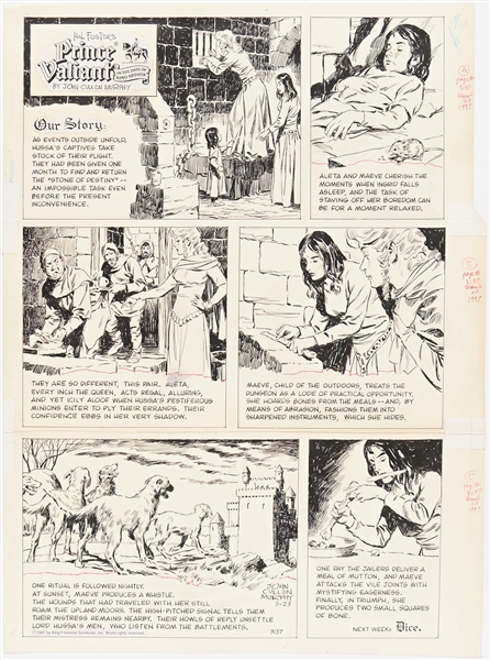 John Cullen Murphy ''Prince Valiant'' Sunday Comic Strip Original Artwork -- #3137 Dated 23 March 1997