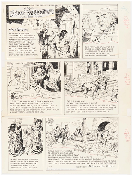 John Cullen Murphy ''Prince Valiant'' Sunday Comic Strip Original Artwork -- #3143 Dated 4 May 1997