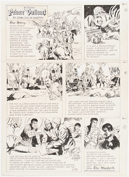 John Cullen Murphy ''Prince Valiant'' Sunday Comic Strip Original Artwork -- #3379 Dated 11 November 2001