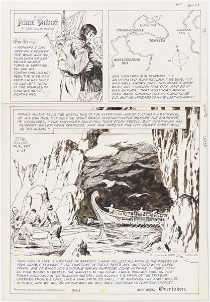 John Cullen Murphy ''Prince Valiant'' Sunday Comic Strip Original Artwork -- #3411 Dated 23 June 2002