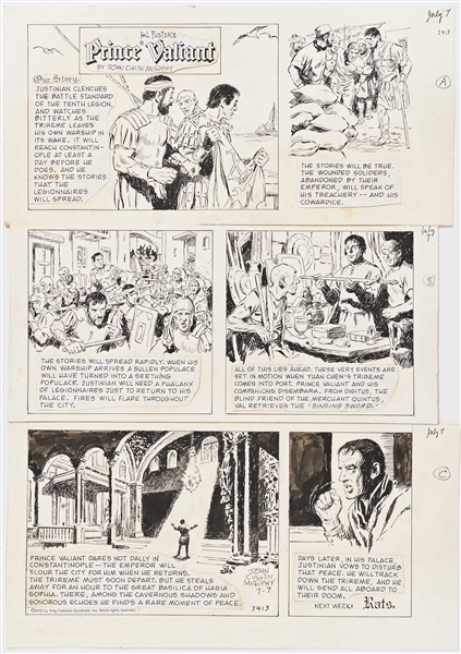 John Cullen Murphy ''Prince Valiant'' Sunday Comic Strip Original Artwork -- #3413 Dated 7 July 2002