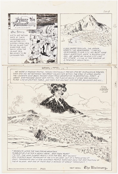 John Cullen Murphy ''Prince Valiant'' Sunday Comic Strip Original Artwork -- #3429 Dated 27 October 2002