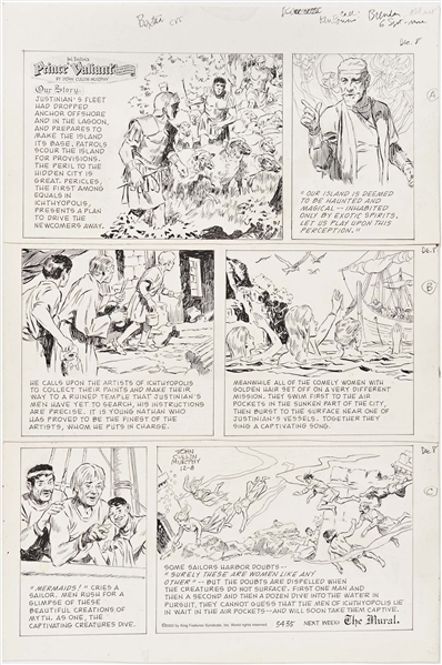 John Cullen Murphy ''Prince Valiant'' Sunday Comic Strip Original Artwork -- #3435 Dated 8 December 2002