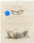 Andrew Johnson Presidential Document Signed with His Stamped Signature