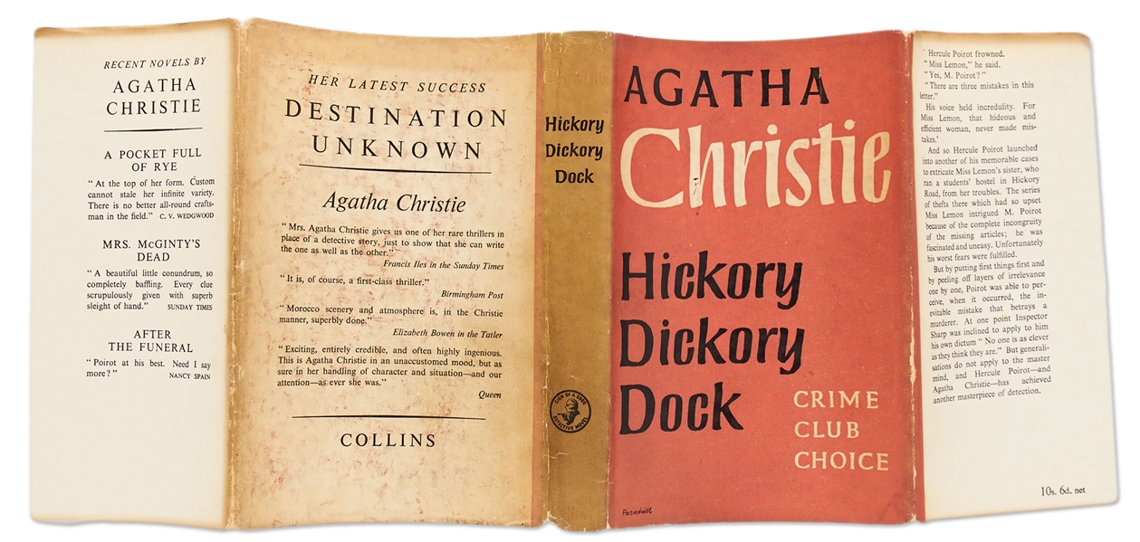 First Edition of ''Hickory Dickory Dock'' by Agatha Christie, in Original Dust Jacket